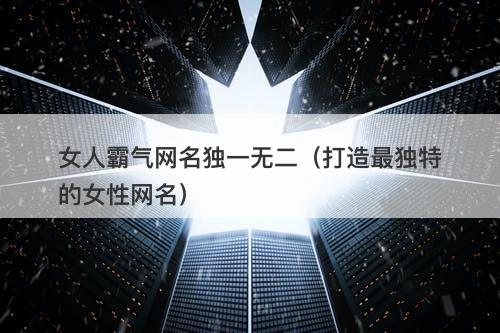 女人霸气网名独一无二（打造最独特的女性网名）-图1