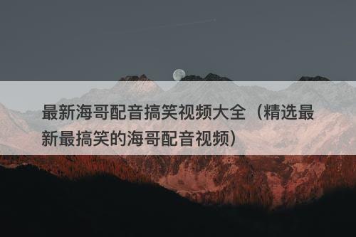 最新海哥配音搞笑视频大全（精选最新最搞笑的海哥配音视频）