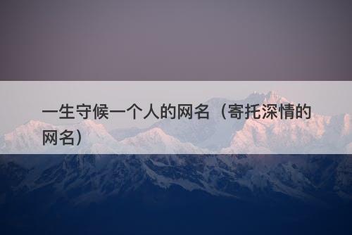 一生守候一个人的网名（寄托深情的网名）-图1