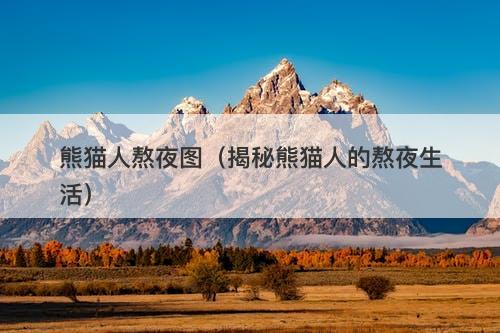 熊猫人熬夜图（揭秘熊猫人的熬夜生活）-图1