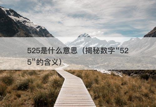 525是什么意思（揭秘数字“525”的含义）-图1