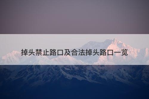 掉头禁止路口及合法掉头路口一览