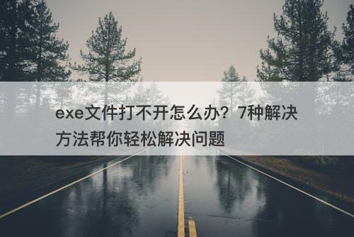 exe文件打不开怎么办？7种解决方法帮你轻松解决问题