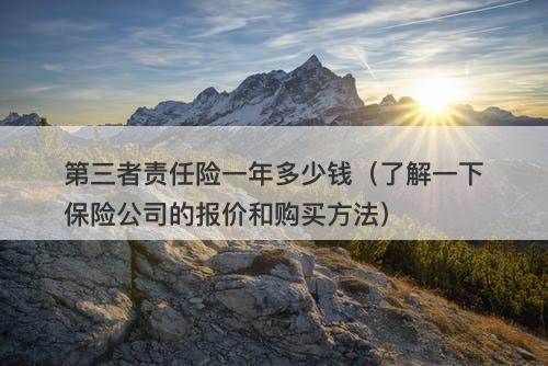 第三者责任险一年多少钱（了解一下保险公司的报价和购买方法）