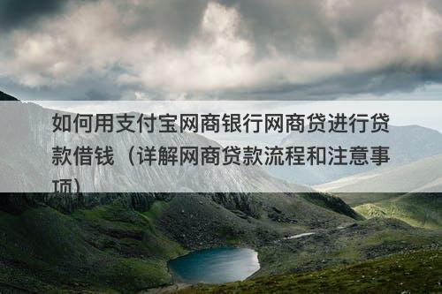 如何用支付宝网商银行网商贷进行贷款借钱（详解网商贷款流程和注意事项）