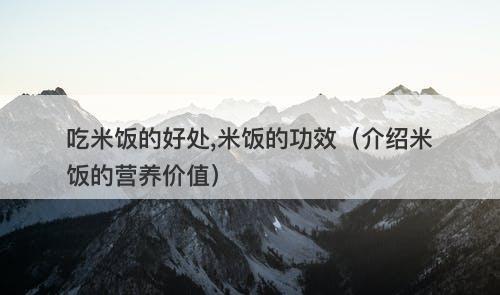 吃米饭的好处,米饭的功效（介绍米饭的营养价值）