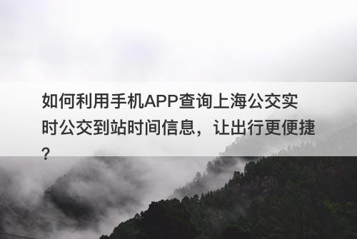 如何利用手机APP查询上海公交实时公交到站时间信息，让出行更便捷？