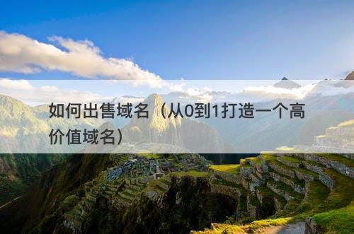 如何出售域名（从0到1打造一个高价值域名）