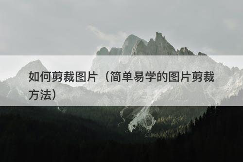 如何剪裁图片（简单易学的图片剪裁方法）