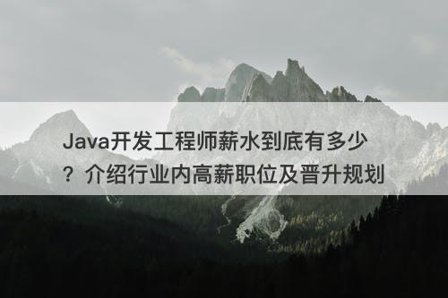 Java开发工程师薪水到底有多少？介绍行业内高薪职位及晋升规划