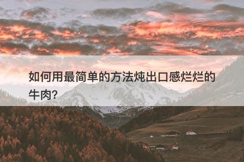 如何用最简单的方法炖出口感烂烂的牛肉？