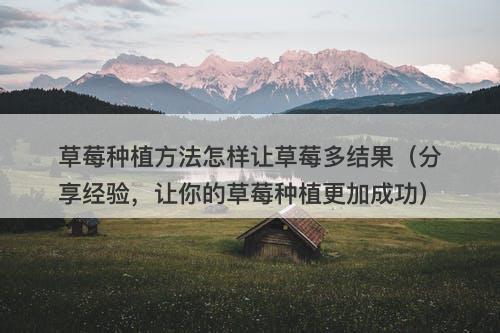 草莓种植方法怎样让草莓多结果（分享经验，让你的草莓种植更加成功）-图1