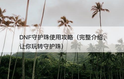 DNF守护珠使用攻略（完整介绍，让你玩转守护珠）-图1