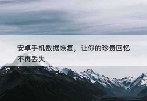 安卓手机数据恢复，让你的珍贵回忆不再丢失