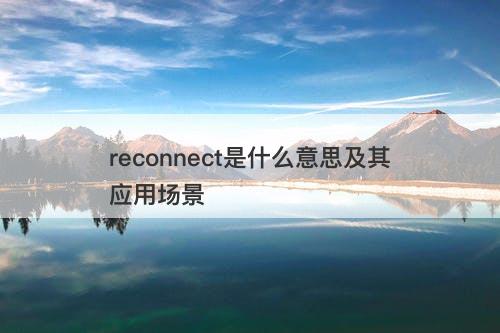 reconnect是什么意思及其应用场景-图1