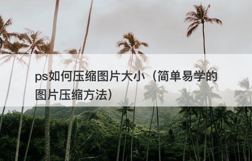 ps如何压缩图片大小（简单易学的图片压缩方法）