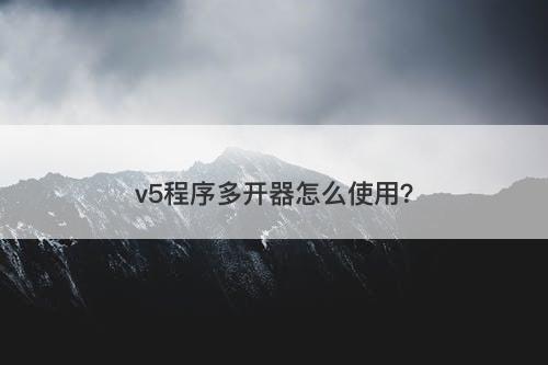 v5程序多开器怎么使用？-图1