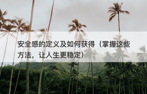 安全感的定义及如何获得（掌握这些方法，让人生更稳定）-图1