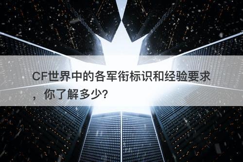 CF世界中的各军衔标识和经验要求，你了解多少？-图1