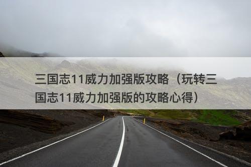 三国志11威力加强版攻略（玩转三国志11威力加强版的攻略心得）