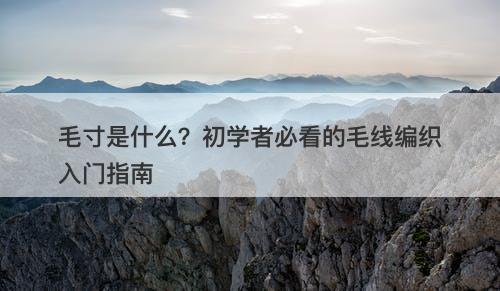 毛寸是什么？初学者必看的毛线编织入门指南