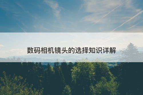 数码相机镜头的选择知识详解-图1