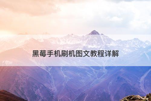 黑莓手机刷机图文教程详解-图1