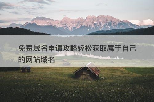 免费域名申请攻略轻松获取属于自己的网站域名