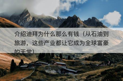 介绍迪拜为什么那么有钱（从石油到旅游，这些产业都让它成为全球富豪的天堂）