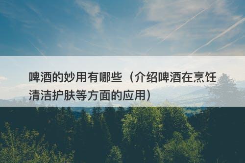 啤酒的妙用有哪些（介绍啤酒在烹饪清洁护肤等方面的应用）