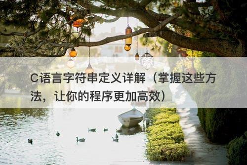 C语言字符串定义详解（掌握这些方法，让你的程序更加高效）