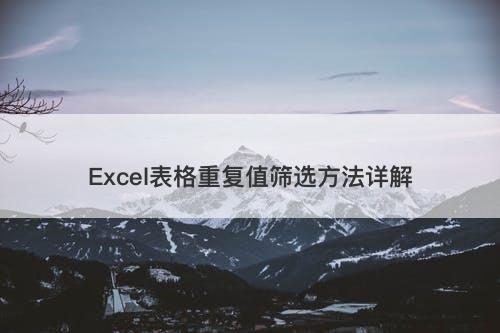 Excel表格重复值筛选方法详解