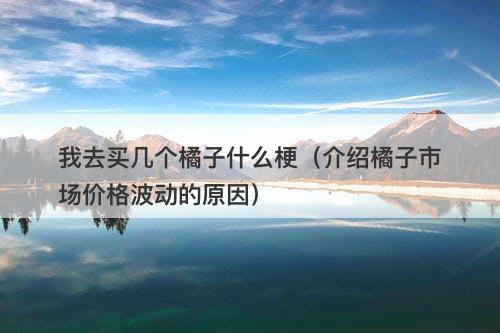 我去买几个橘子什么梗（介绍橘子市场价格波动的原因）
