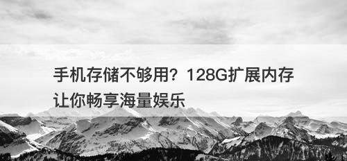 手机存储不够用？128G扩展内存让你畅享海量娱乐
