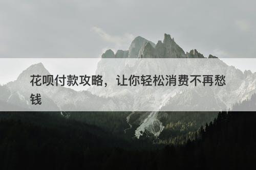 花呗付款攻略，让你轻松消费不再愁钱