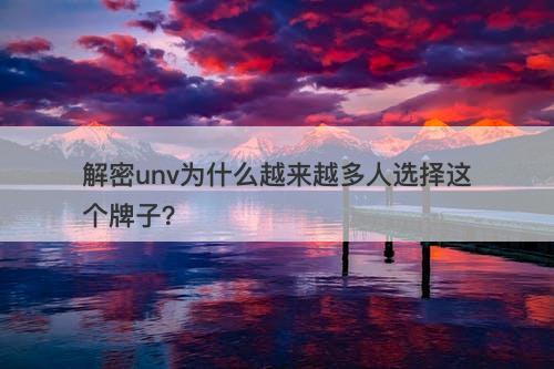 解密unv为什么越来越多人选择这个牌子？