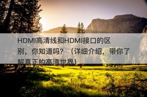 HDMI高清线和HDMI接口的区别，你知道吗？（详细介绍，带你了解真正的高清世界）