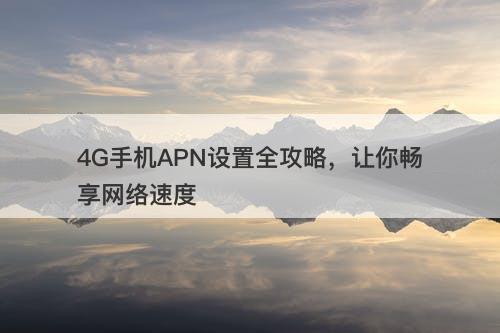4G手机APN设置全攻略，让你畅享网络速度