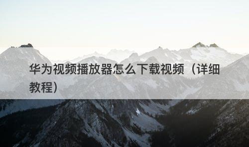 华为视频播放器怎么下载视频（详细教程）