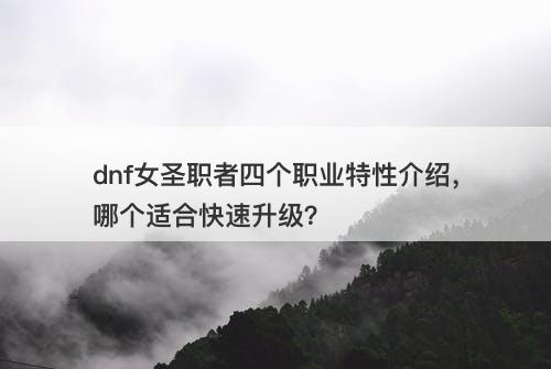 dnf女圣职者四个职业特性介绍，哪个适合快速升级？-图1