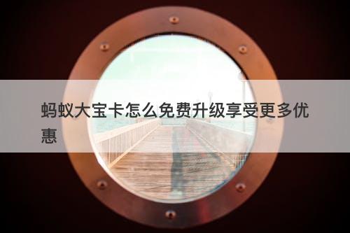 蚂蚁大宝卡怎么免费升级享受更多优惠-图1