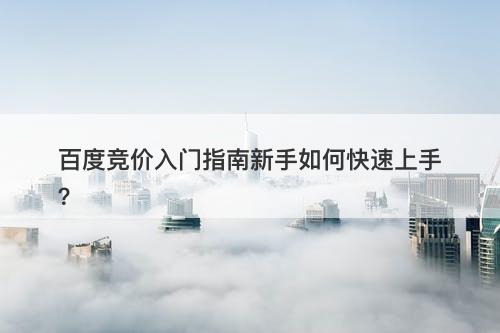 百度竞价入门指南新手如何快速上手？