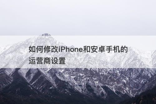 如何修改iPhone和安卓手机的运营商设置