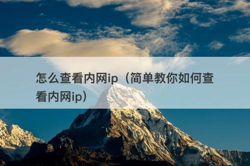 怎么查看内网ip(简单教你如何查看内网ip)-图1 怎么查看内网ip(简单教你如何查看内网ip)-图1