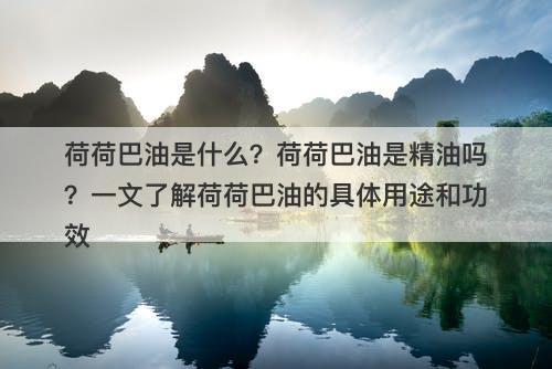 荷荷巴油是什么？荷荷巴油是精油吗？一文了解荷荷巴油的具体用途和功效