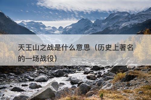 天王山之战是什么意思（历史上著名的一场战役）