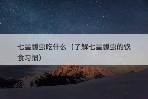 七星瓢虫吃什么(了解七星瓢虫的饮食习惯)-图1 七星瓢虫吃什么(了解七星瓢虫的饮食习惯)-图1