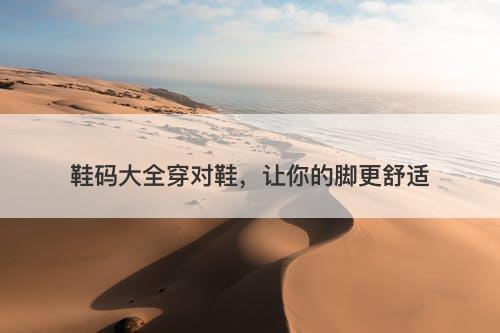 鞋码大全穿对鞋，让你的脚更舒适-图1