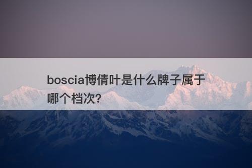 boscia博倩叶是什么牌子属于哪个档次？