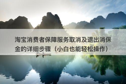 淘宝消费者保障服务取消及退出消保金的详细步骤（小白也能轻松操作）-图1